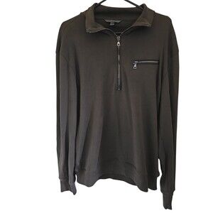 John Varvatos  Mens Large 1/4 Zip Elbow Pads Sweatshirt